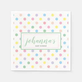Servilleta De Papel Papel Baby Shower de puntos de polka de color suav