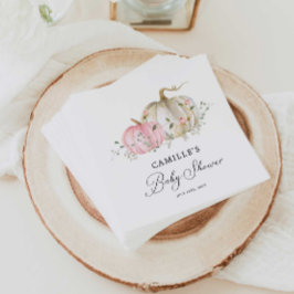 Servilleta De Papel Papel Baby Shower del Chica de calabaza rosa