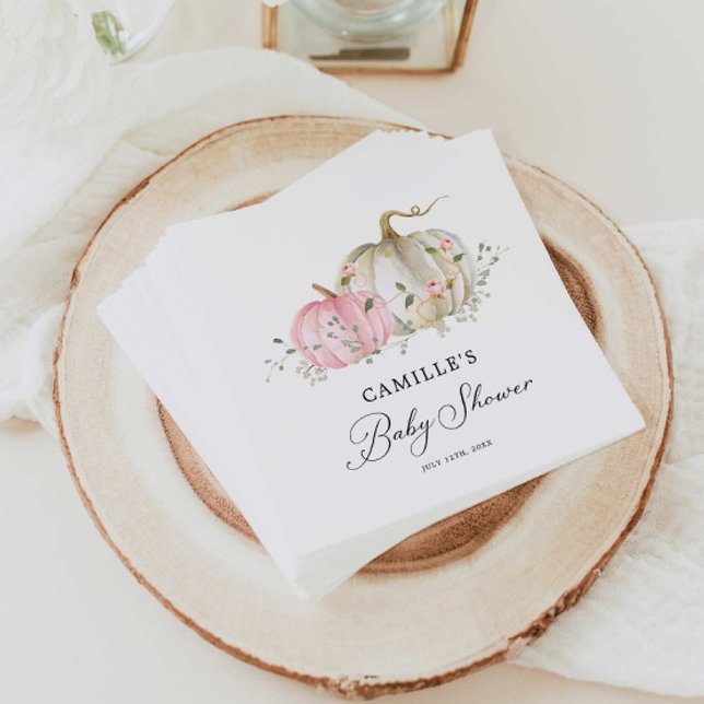 Servilleta De Papel Papel Baby Shower del Chica de calabaza rosa (Subido por el creador)