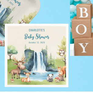 Servilleta De Papel Papel Baby Shower personalizado para animales de b