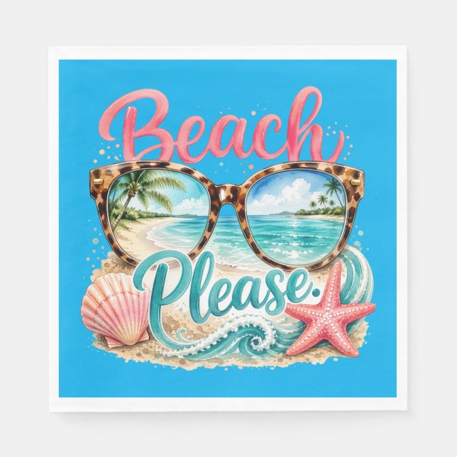 Servilleta De Papel Papel "Beach Please" (Anverso)