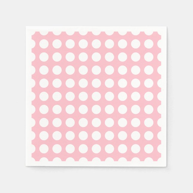Servilleta De Papel Papel blanco sobre puntos de polka horizontal gran (Anverso)