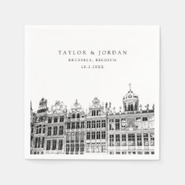 Servilleta De Papel Papel Boda de Bruselas Cocktail Napkin