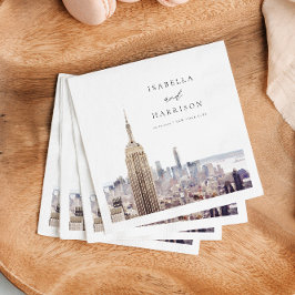 Servilleta De Papel Papel Boda de la línea de agua de la ciudad de NUE