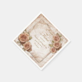 Servilleta De Papel Papel Boda de Rosas de color suave