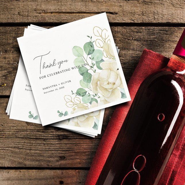Servilleta De Papel Papel Boda elegante de Magnolia Eucalyptus (Elegant Magnolia Eucalyptus Wedding Paper Napkins)