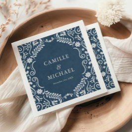 Servilleta De Papel Papel Boda mexicano de Blue Talavera