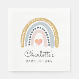 Servilleta De Papel Papel clásico del Boho Rainbow Baby Shower
