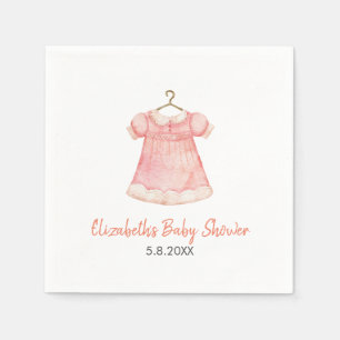Servilleta De Papel Papel color agua rosa vestido Baby Shower