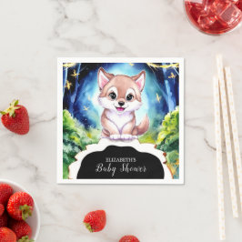 Servilleta De Papel Papel colorido de Baby Shower del lobo forestal