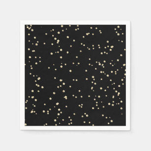Servilleta De Papel Papel con Brillo Dorado Negro para Cumpleaños de N