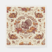 Papel con diseño de toile de pavo de Acción de Gra