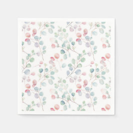 Servilleta De Papel Papel con Foliaje de Eucalipto Colorido