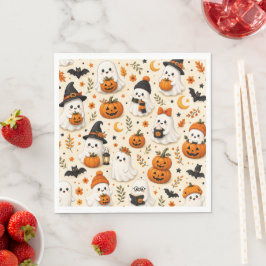 Servilleta De Papel Papel con patrón de Halloween de fantasma y calaba