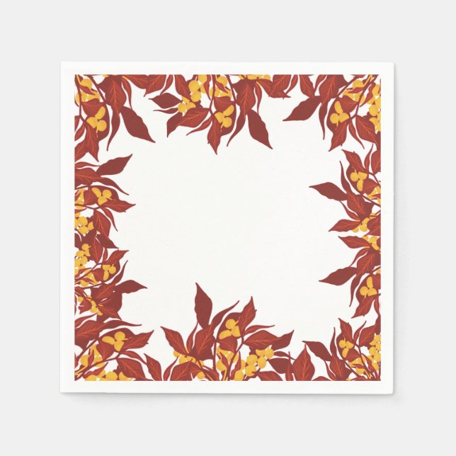 Servilleta De Papel Papel con tema de otoño (Anverso)