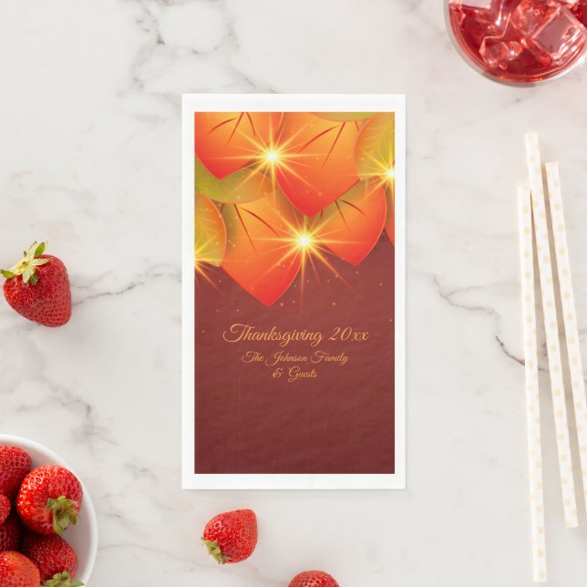 Servilleta De Papel Papel de año del Naranja de Acción de Gracias coin (In situ)