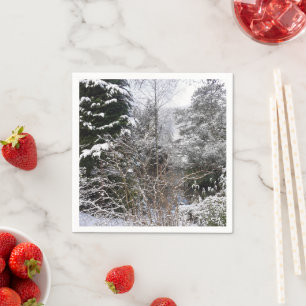 Servilleta De Papel Papel de árboles nevados