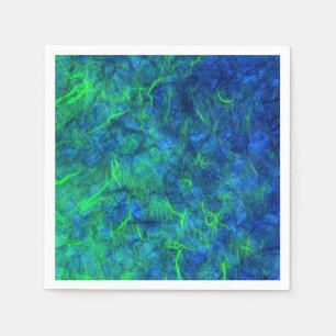 Servilleta De Papel Papel de arroz verde verde azul neón psicodélico j