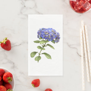 Servilleta De Papel Papel de Arte Floral de Hortensia Azul Botánico