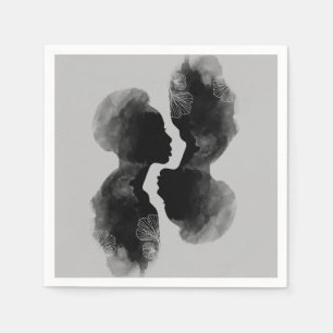 Servilleta De Papel Papel de arte Queen Silhouette Africano