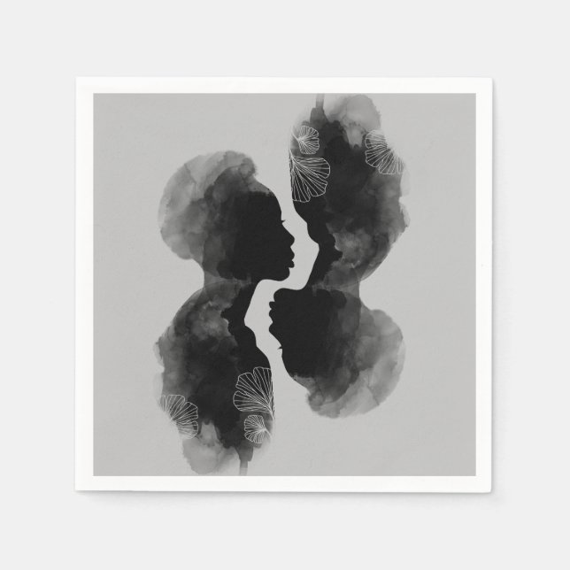 Servilleta De Papel Papel de arte Queen Silhouette Africano (Anverso)