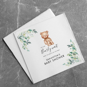 Servilleta De Papel Papel de Baby Shower en el guión de Eucalyptus