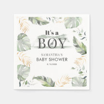 Papel de Baby Shower Jungle Safari Botanboy Boy