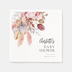 Servilleta De Papel Papel de Baby Shower Pampas Grass Terracotta Boho