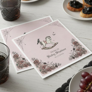 Servilleta De Papel Papel de Baby Shower para el caballo rosado gótico