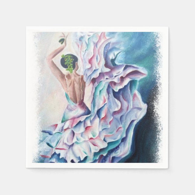 SERVILLETA DE PAPEL PAPEL DE BAILE DE FLAMENCO NAPKINS (Anverso)