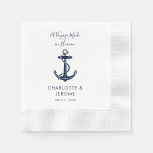 Servilleta De Papel Papel de Boda Ancla de Barco Náutico