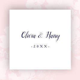 Servilleta De Papel Papel de Boda blanco de la Marina moderna