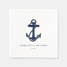 Servilleta De Papel Papel de Boda costero de la bandera azul de la mar