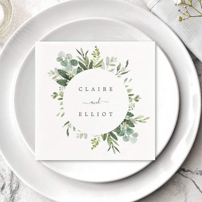 Servilleta De Papel Papel de Boda del follaje verde Eucalyptus (Subido por el creador)
