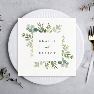 Servilleta De Papel Papel de Boda del follaje verde Eucalyptus