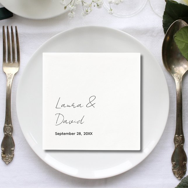 Servilleta De Papel Papel de Boda mínimo y de Moda personalizado (Subido por el creador)