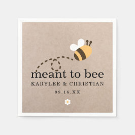 Servilleta De Papel Papel de Boda Rústico Abeja Predestinada
