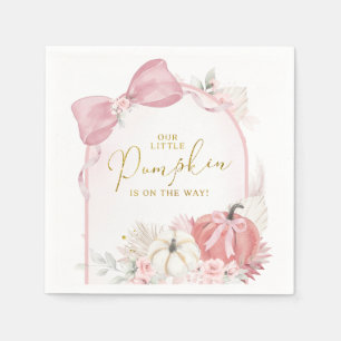 Servilleta De Papel Papel de calabaza de coqueta floral rosa otoño