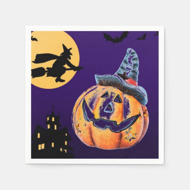 Servilleta De Papel Papel de calabaza de Halloween (Anverso)