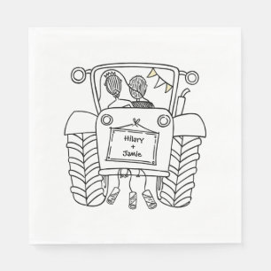 Servilleta De Papel Papel de casamiento de país de Tractor personaliza