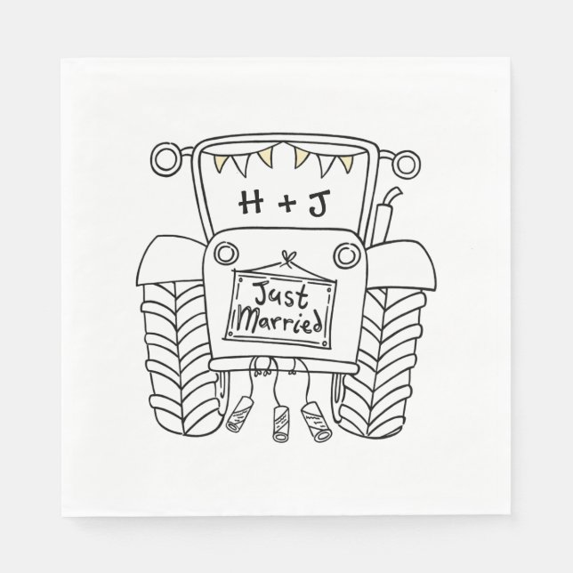 Servilleta De Papel Papel de casamiento de país de Tractor personaliza (Anverso)