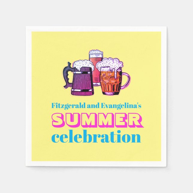 Servilleta De Papel Papel de cerveza de verano personalizado (Anverso)