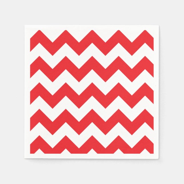 Servilleta De Papel Papel de cheurón rojo y blanco (Anverso)