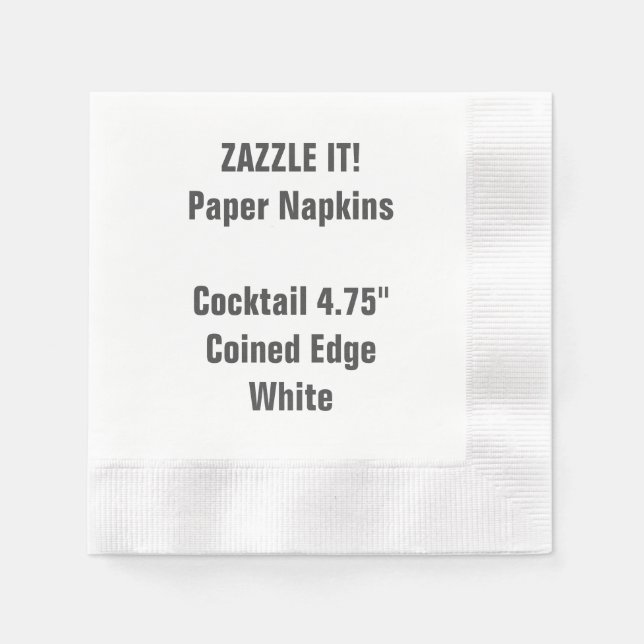 Servilleta De Papel Papel de cóctel acuñado por personalizados BLANCOS (Anverso)