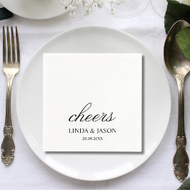 Servilleta De Papel Papel de Cóctel de Boda Minimalista Personalizado