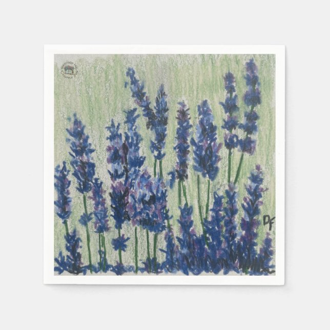 Servilleta De Papel Papel de coctel de campo púrpura (Anverso)