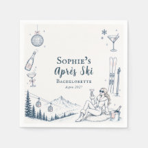 Papel de cóctel de estilo alpino para despedida de