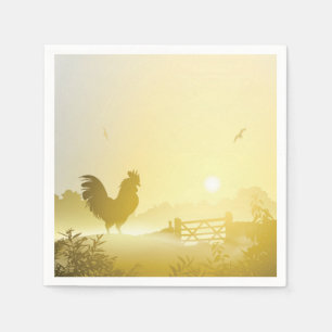 Servilleta De Papel Papel de cóctel Napkin Sunny Morning Farm Country 