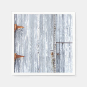 Servilleta De Papel Papel de cóctel Napkin White Wash Wood Barn Door C