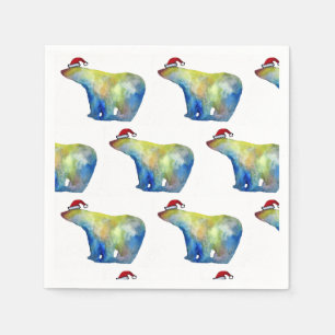 Servilleta De Papel Papel de cóctel Napkins Santa Bear